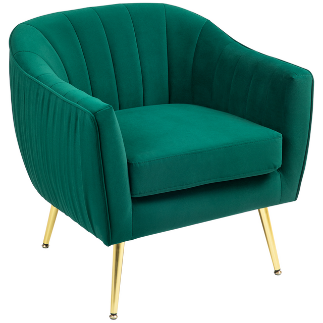 Shell-back flocked fabric accent armchair