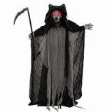 HOMCOM Halloween Standing Werewolf Animated Decoration with Light-Up Eyes, Sound and Touch Activated