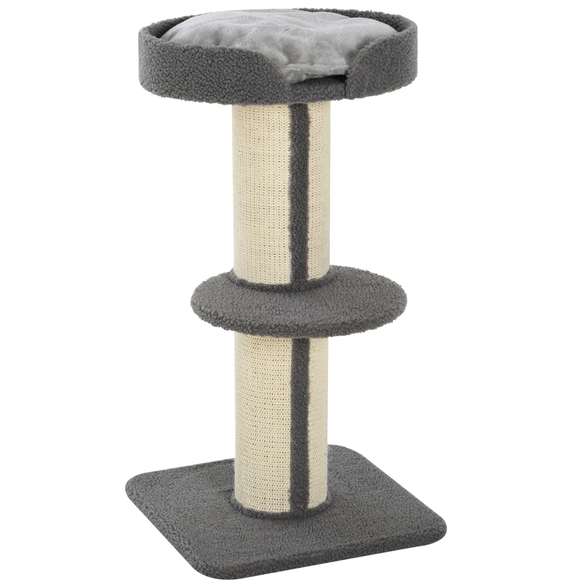 PAWHUT 91cm Cat Tree with Sisal Scratching Post and Plush Top Perch – Kitten Activity Tower, Lamb Cashmere Style