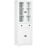 HOMCOM 160cm kitchen cupboard with glass door