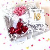 Aye Do Gifts 18th Birthday Cubic Zirconia Silver Necklace & Gold Balloons Mini Gift Hamper with Chocolates