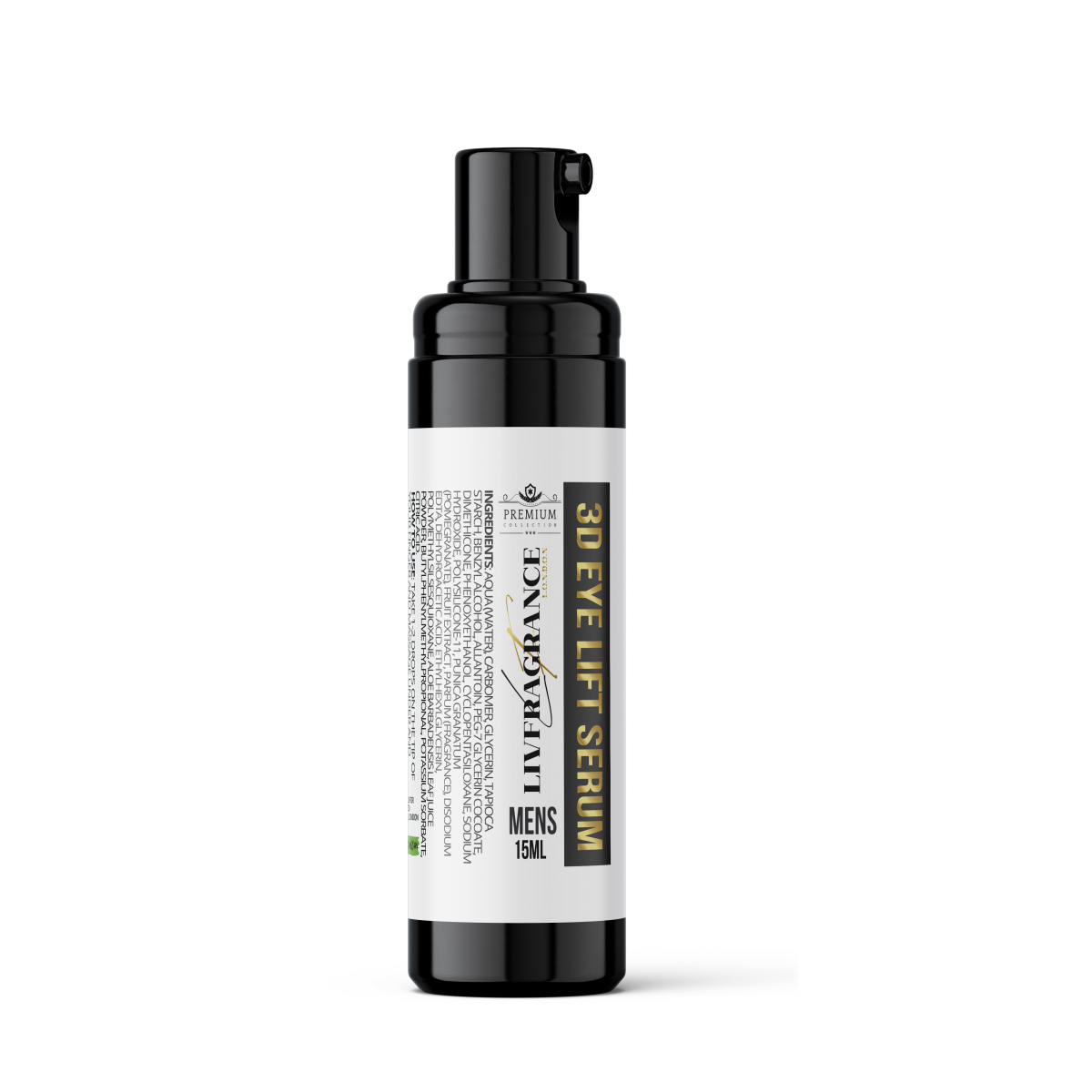 LIVFRAGRANCE Men's 3D Eye Lift Instant Care Gel with Pomegranate, Aloe and Allantoin