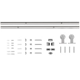 HOMCOM Sliding Door Hardware Kit Smooth Quiet 304 Stainless Steel for 180cm Track Sliver Tone