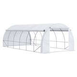Outsunny 6 x 3 x 2m Walk-In Polytunnel Greenhouse with Galvanised Steel Frame and Roll-Up Windows