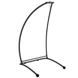 Outsunny C-Shape Metal Hammock Chair Stand with Spring Buckle – Steel Frame, 150kg Capacity, Black