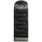 Outsunny 3-Season Sleeping Bag for Adults with L-Shaped Zip – Lightweight, Compact Camping Sleeping Bag, Black