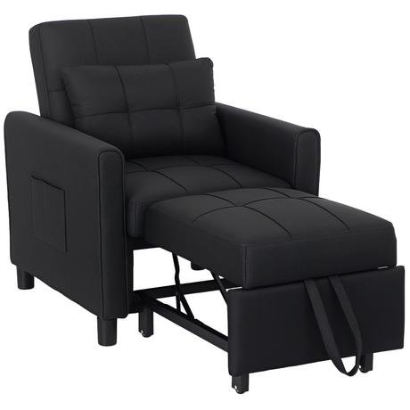 HOMCOM black folding chair bed