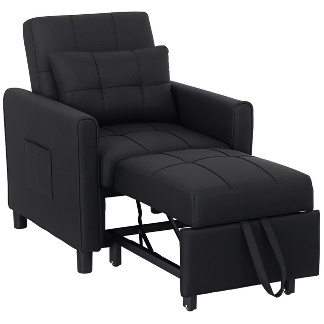HOMCOM black folding chair bed