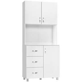 White wooden kitchen storage cupboard