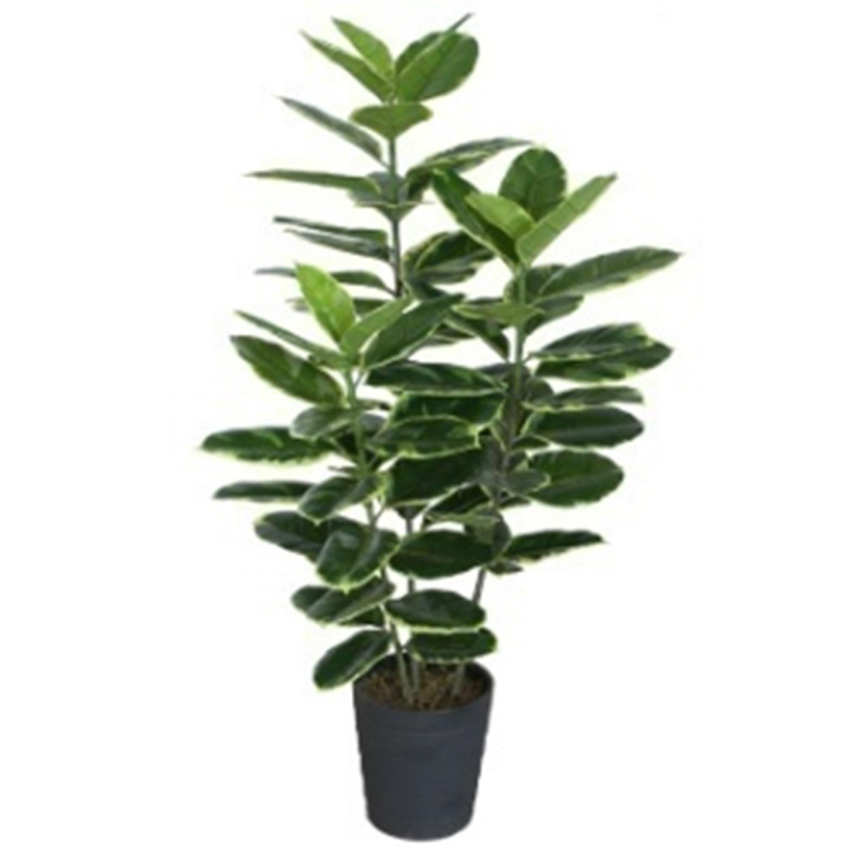 Leaf 120cm Artificial Rubber Tree in Black Pot with Wired Stems – Realistic Ficus Elastica Indoor Plant
