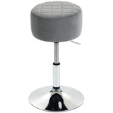 HOMCOM Adjustable Swivel Bar Stool with Velvet-Feel Padded Seat – Single Kitchen Breakfast Barstool, Grey