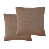 Artisan Furniture Ribbed Cotton Cushions, Set of 2 – Sofa and Armchair Scatter Cushions, Brown