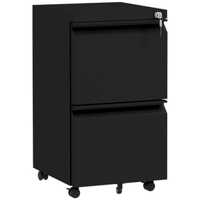 Vinsetto black 2 drawer lockable file cabinet