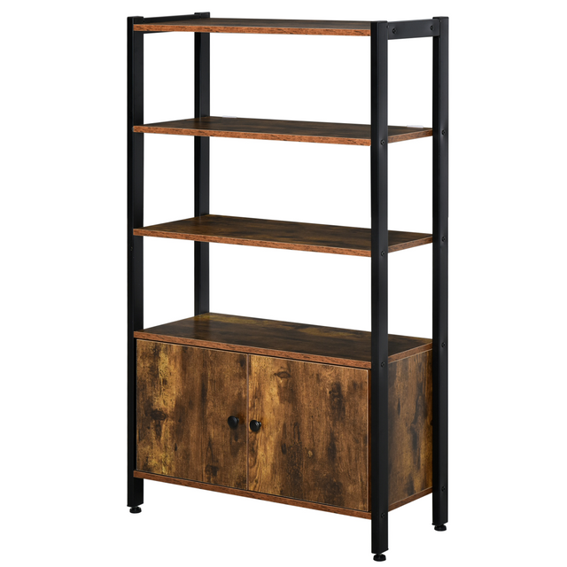 Industrial bookcase with cupboard
