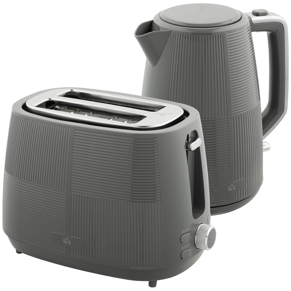 HOMCOM grey kettle and 2-slice toaster