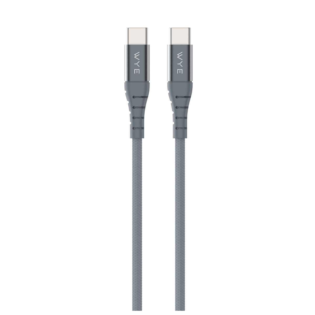 WYEFLOW USB-C to USB-C Fast Charging & Data Cable, 1m – 60W Silicone Cable with Aluminium Plugs, Grey