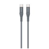 WYEFLOW USB-C to USB-C Fast Charging & Data Cable, 1m – 60W Silicone Cable with Aluminium Plugs, Grey