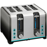 HOMCOM 4 Slice Toaster with 7 Browning Levels, Reheat, Defrost and Cancel Functions, Black