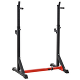 HOMCOM Adjustable Barbell Squat Rack & Dip Stand with 12 Height Positions – Home Gym Bench Press Stand, 150kg Load