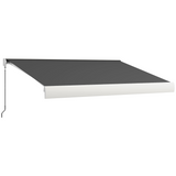 Outsunny 4 x 3m Electric Retractable Awning with Remote Control and Cassette – Patio Shade, Grey