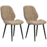 HOMCOM brown upholstered dining chairs set of 2
