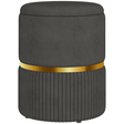 Fluted round storage pouffe
