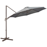 Outsunny 3m Cantilever Parasol with 360° Rotation, 4-Position Tilt & Foot Pedal – Roma Garden Umbrella, Grey