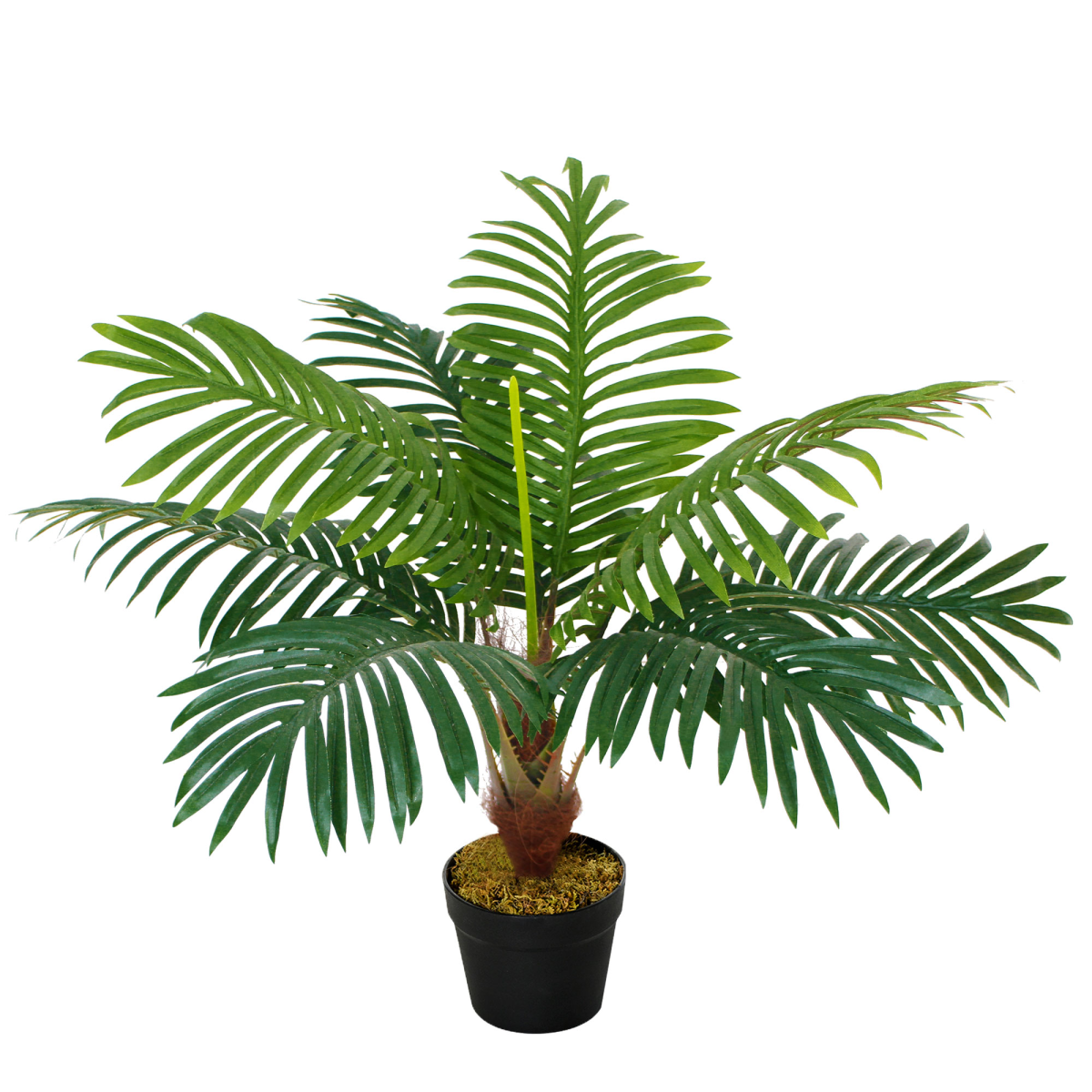 Outsunny 60cm Artificial Palm Tree with 8 Bendable Leaves and Pot – Low-Maintenance Fake Tropical Plant