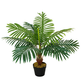 Outsunny 60cm Artificial Palm Tree with 8 Bendable Leaves and Pot – Low-Maintenance Fake Tropical Plant