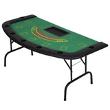 HOMCOM 7-Player Folding Poker Table with Chip Tray, Cup Holders & Padded Rails – Blackjack Card Table, Green