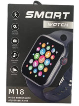 M18 Smart Watch with Magic Button, Adjustable Knob and Black Rubber Strap – Bluetooth, IP67