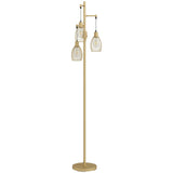 HOMCOM 170cm Dimmable 3-Light Cage Floor Lamp