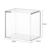 Clear Acrylic Display Box with Magnetic Lid and Base, Dustproof Storage Case, 20 cm