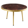 Round coffee table with dark gold inlay