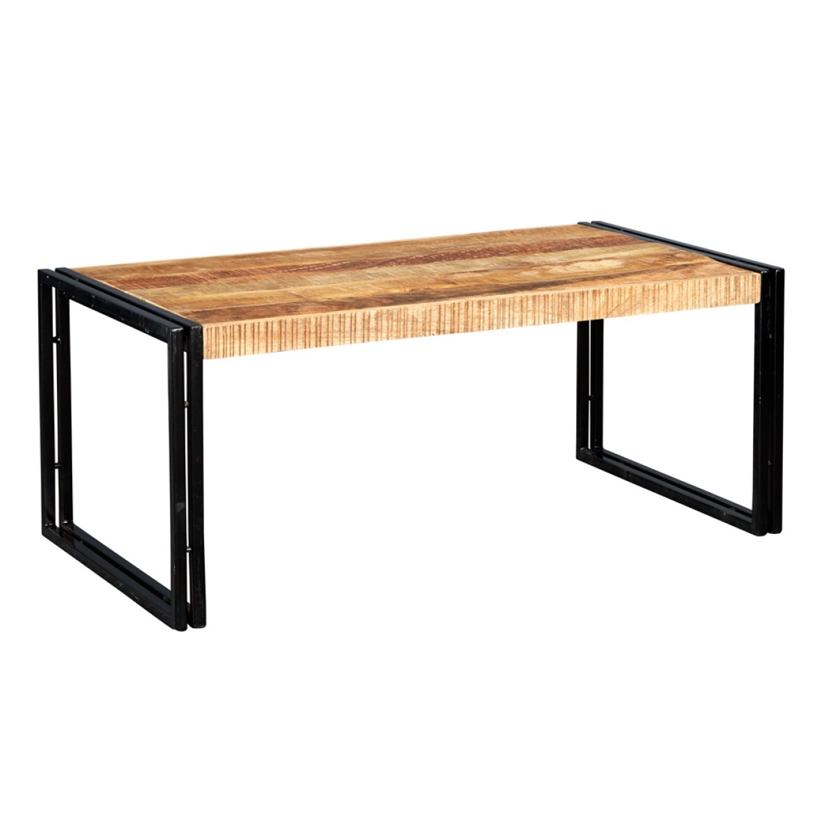 Cosmo Industrial Large Coffee Table – Solid Mango Wood & Reclaimed Metal