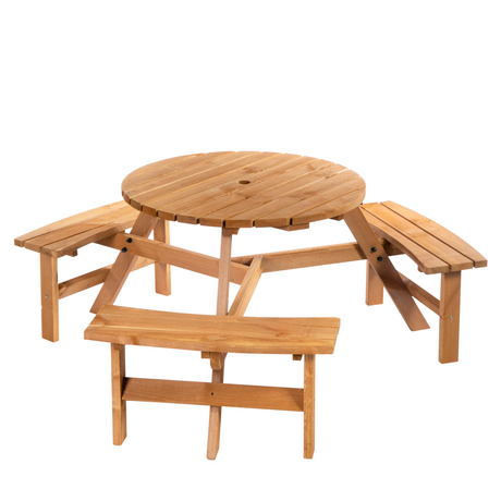 Outsunny round wooden picnic table