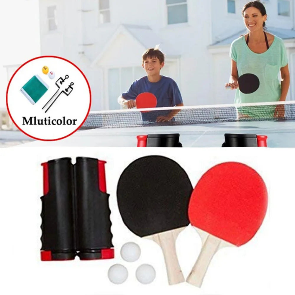 Portable Table Tennis Set with Retractable Net, 2 Bats & 3 Balls – Play Ping Pong on Any Table