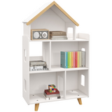 ZONEKIZ 3 Tier Kids Toy Storage Shelf with 6 Cubbies and Solid Wood Feet for Playroom or Bedroom, White