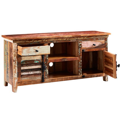 Coastal reclaimed wood TV credenza