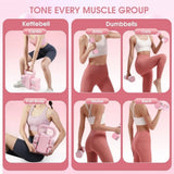 2-in-1 Adjustable Dumbbell & Kettlebell Set, 2kg to 5kg with Non-Slip Grip – Home Gym Hand Weights
