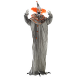 HOMCOM Halloween Clown Animatronic Prop with Light-Up Eyes – Indoor and Covered Outdoor Decoration