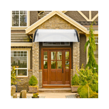 Door and Window Rain Cover Eaves Canopy, 120 x 80cm – Polycarbonate Shelter, Aluminium Bracket, White