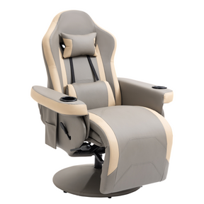 PU recliner armchair with leg rest