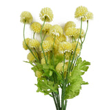 Leaf Artificial Dahlia Pompom Stems with Five Blooms & Wired Stalks, Pack of 6 – 50cm Home & Event Decor, Yellow