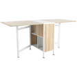 Oak and white folding drop-leaf desk