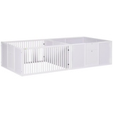 PawHut 7 Panel Puppy Pen with Three Doors – Indoor Two-Room Dog Playpen, White