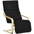 Black lounge recliner chair with adjustable footrest