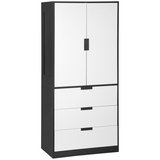 White 2 door wardrobe with drawers