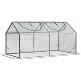 Outsunny Mini Greenhouse with Two Roll-Up Windows and PVC Cover – Tomato and Vegetable Plant House, Clear