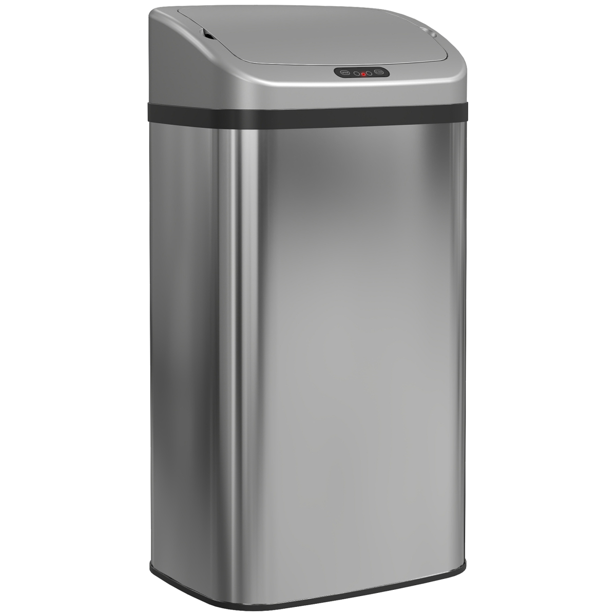 HOMCOM 48L Stainless Steel Sensor Bin with Infrared Lid & Automatic Close – Touch-Free Kitchen Bin, Silver